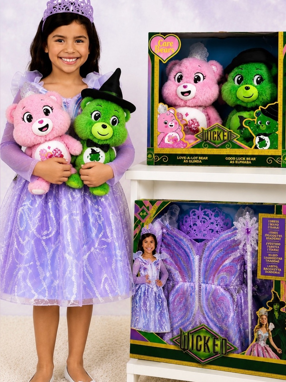 Wicked Care Bears Bundle Glinda Butterfly Costume + Glinda & Elphaba Bundle NWT